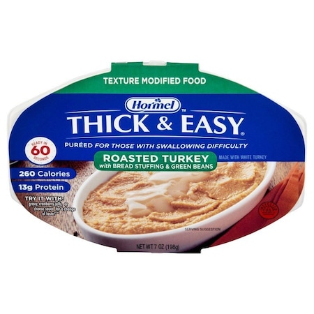 Thick & Easy Purees Thick & Easy Purees Turkey with Stuffing and Green Beans Puree Thickened Food, 7oz Tray, 7PK 60749